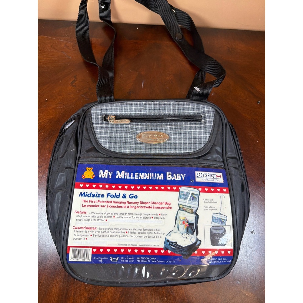 Baby's First My Millennium Baby Midsize Fold & Go Hanging Diaper Bag Black 978